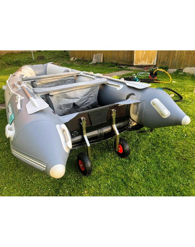 Stainless steel transportation wheels for inflatable bottom